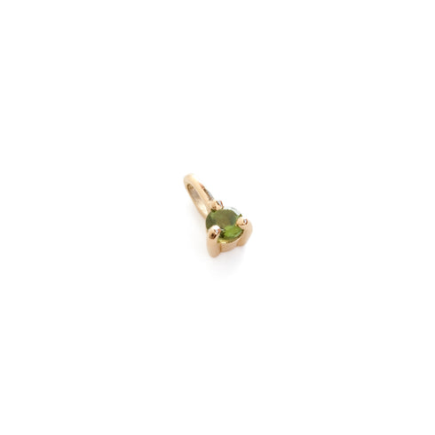 Three Claw Mini Tourmaline Pendant Charm in Yellow Gold